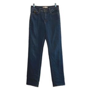 Levis 512 Womens 10L W30 L34 Blue Straight Leg Stretch Jeans Cow Print Pockets
